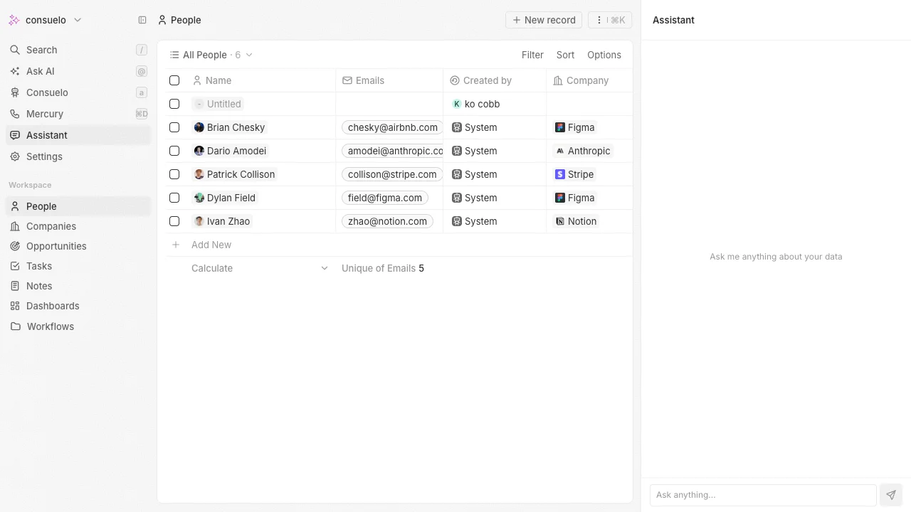 Consuelo browser workspace preview